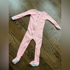 5T Little Girl Pink Leopard Footie Pajamas